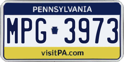 PA license plate MPG3973