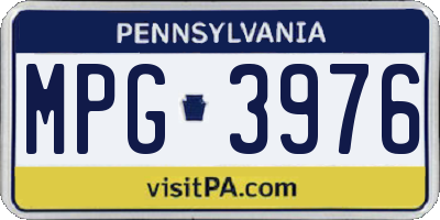 PA license plate MPG3976