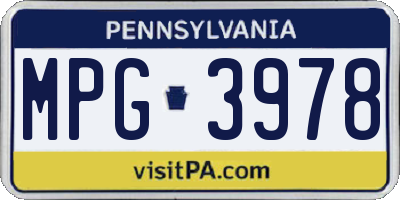 PA license plate MPG3978