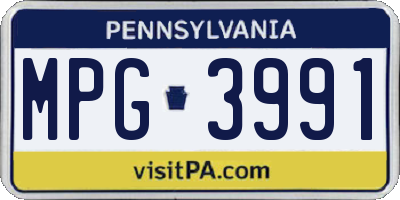 PA license plate MPG3991