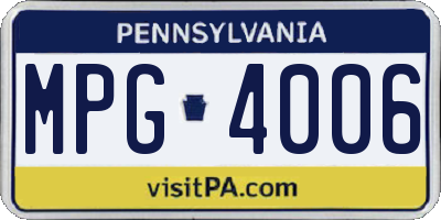PA license plate MPG4006