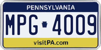 PA license plate MPG4009