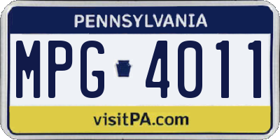 PA license plate MPG4011