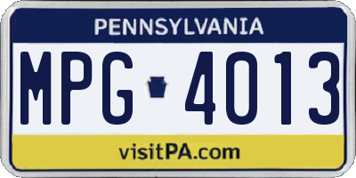 PA license plate MPG4013