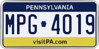 PA license plate MPG4019