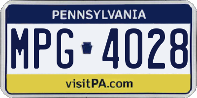 PA license plate MPG4028