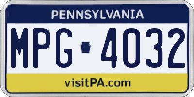 PA license plate MPG4032