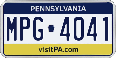 PA license plate MPG4041