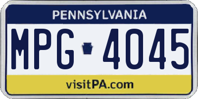 PA license plate MPG4045