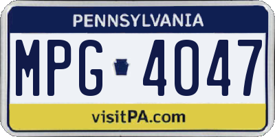 PA license plate MPG4047