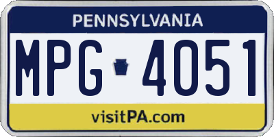 PA license plate MPG4051