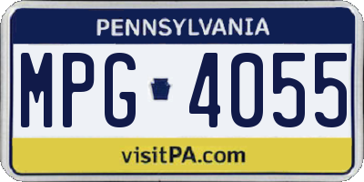 PA license plate MPG4055