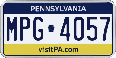 PA license plate MPG4057
