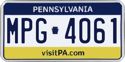 PA license plate MPG4061