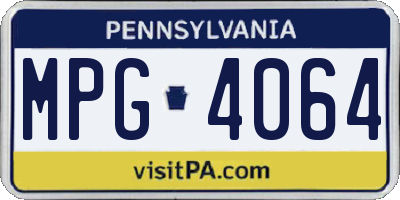 PA license plate MPG4064