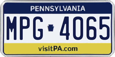 PA license plate MPG4065