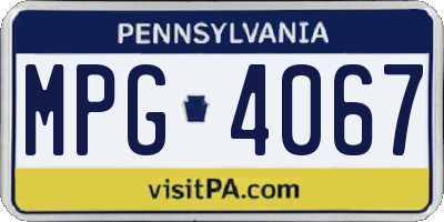 PA license plate MPG4067