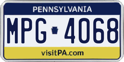 PA license plate MPG4068