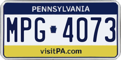 PA license plate MPG4073