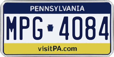 PA license plate MPG4084