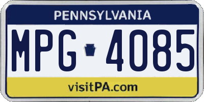 PA license plate MPG4085