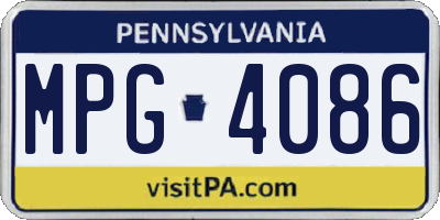 PA license plate MPG4086