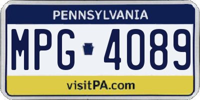 PA license plate MPG4089