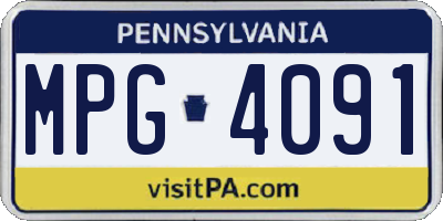 PA license plate MPG4091