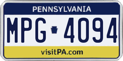 PA license plate MPG4094