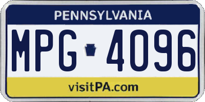 PA license plate MPG4096