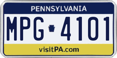 PA license plate MPG4101