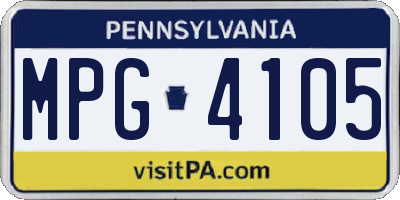 PA license plate MPG4105