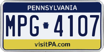 PA license plate MPG4107