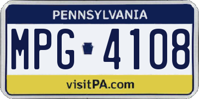 PA license plate MPG4108