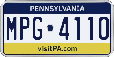 PA license plate MPG4110
