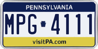 PA license plate MPG4111