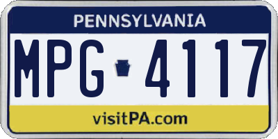 PA license plate MPG4117