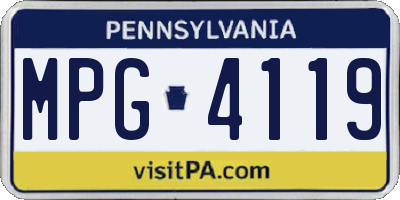 PA license plate MPG4119