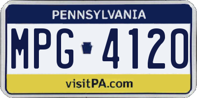 PA license plate MPG4120