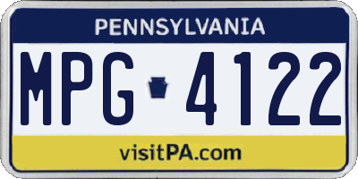PA license plate MPG4122