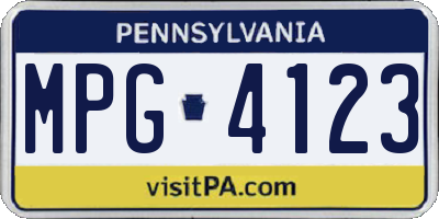 PA license plate MPG4123