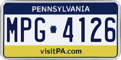PA license plate MPG4126