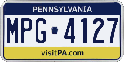 PA license plate MPG4127