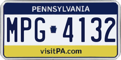 PA license plate MPG4132