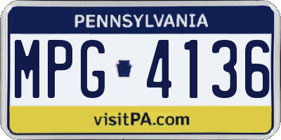 PA license plate MPG4136