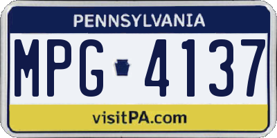 PA license plate MPG4137