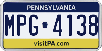 PA license plate MPG4138