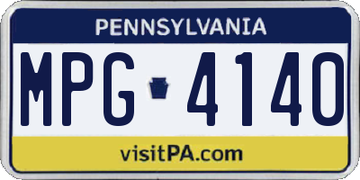 PA license plate MPG4140