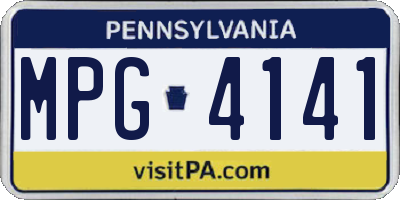 PA license plate MPG4141