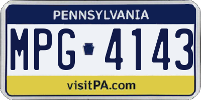 PA license plate MPG4143
